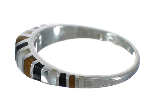 Authentic Sterling Silver And Multicolor Ring Size 6-3/4 VX62129
